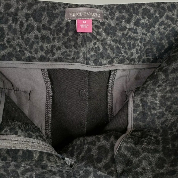 Vince Camuto Womens Black/Gray Leopard Casual Work Pants/Trousers Slim L… - Picture 6 of 10